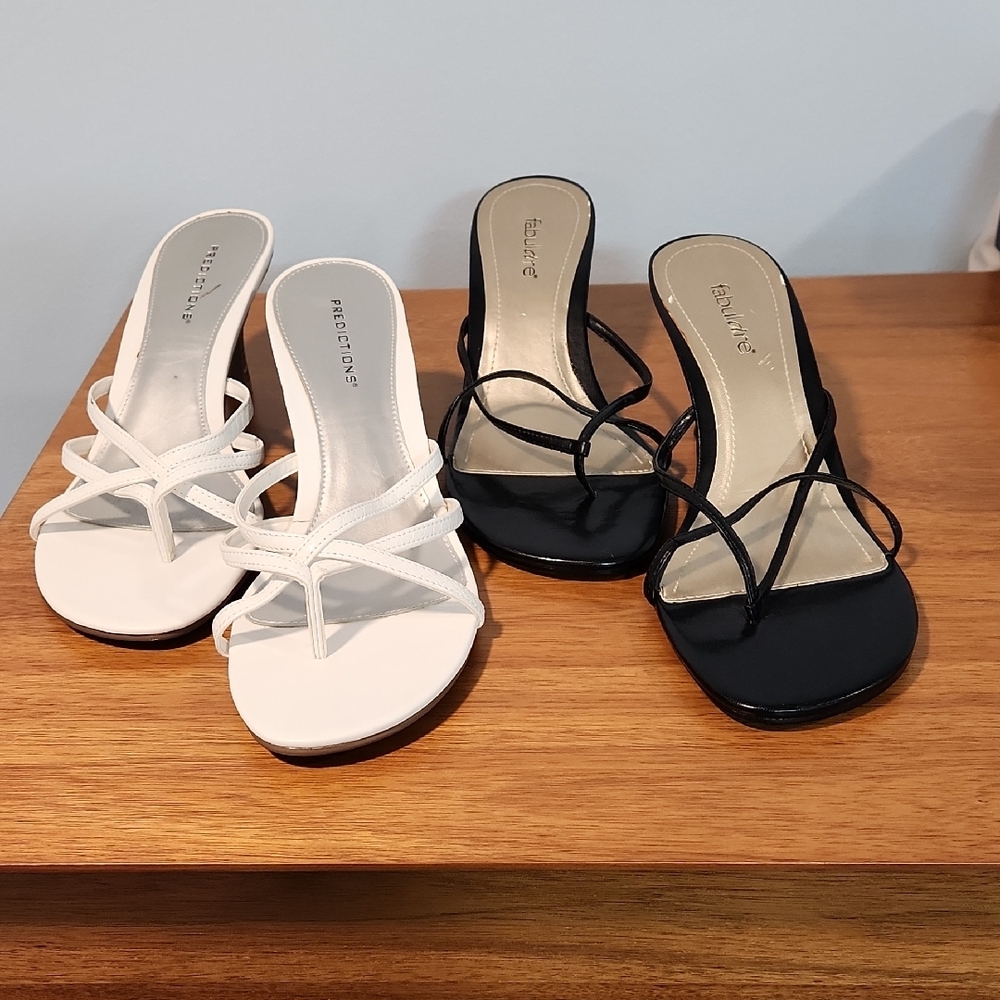 !!!FINAL SALE!!!  Pair of Sandles Great Condition Size 10 Black White